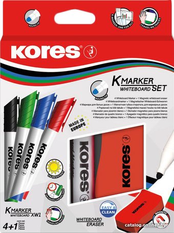 Набор аксессуаров Kores K-Marker XW1 20863 (4 шт + губка, ассорти)