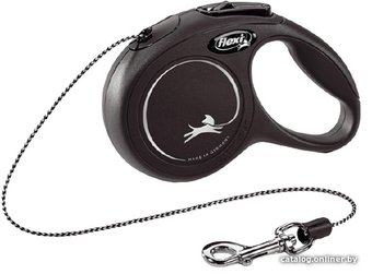 Поводок-рулетка Flexi New Classic XS Cord 3 м (черный)