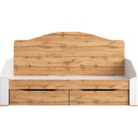 Кровать-тахта Involux Sale 90x200 с ящиками км0144 (белый премиум/дуб натюрель)