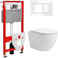 Унитаз подвесной Lauter Vortex 2110830 + TECE Kit 9400413 с кнопкой (белый)