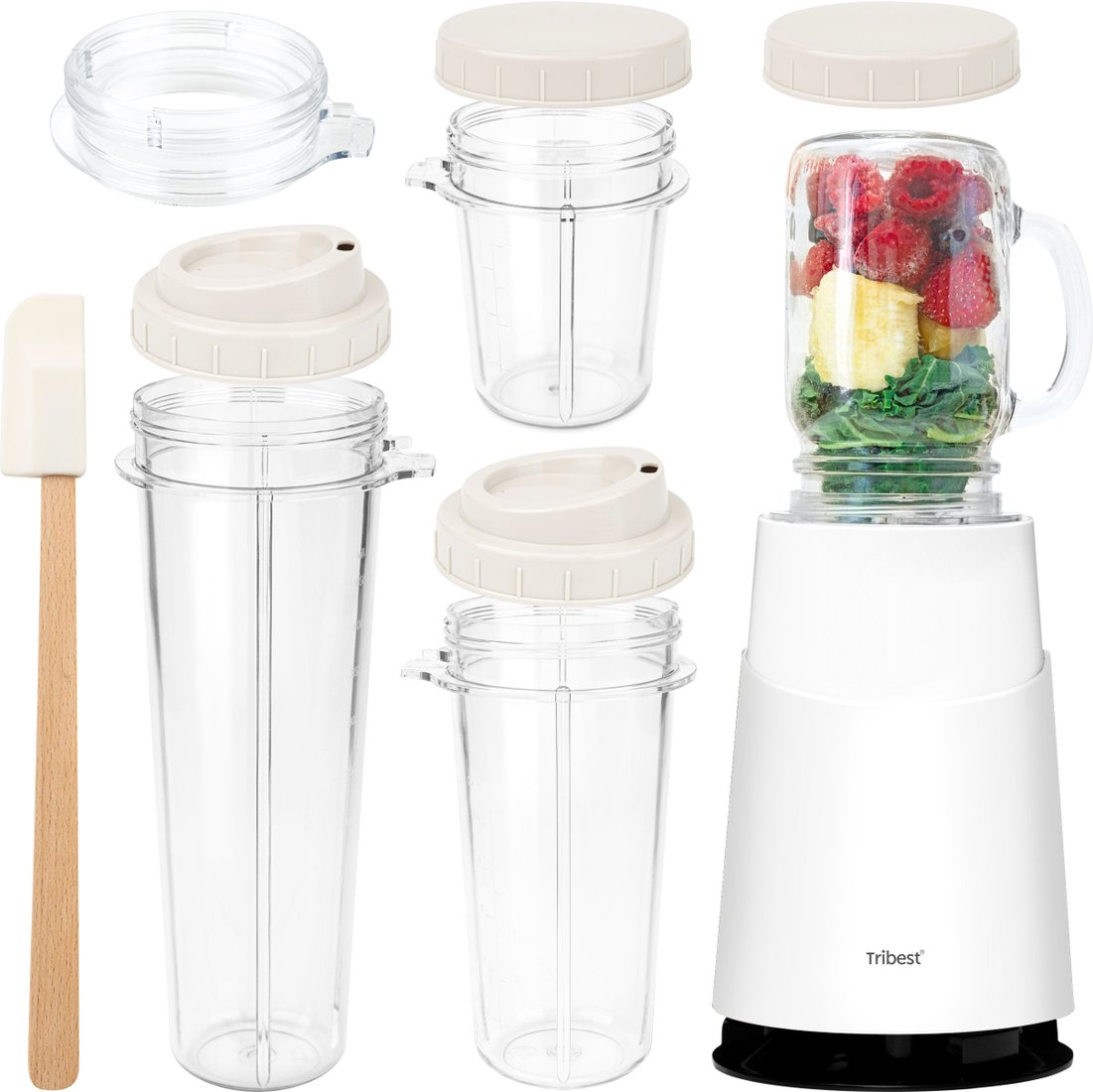 

Стационарный блендер Tribest Personal Blender II Mason Jar Ready PB-430 (белый)