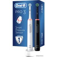 Комплект зубных щеток Oral-B Pro 3 3900 Duo Cross Action + Sensi White D505.523.3H