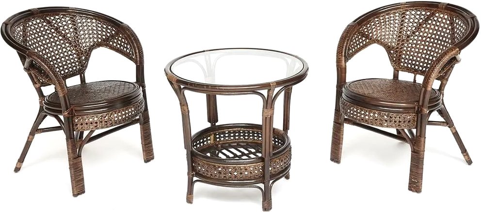 

Набор садовой мебели TetChair Pelangi (стол/2 кресла, без подушек, walnut)