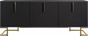 Тумба Involux Неаполь 212T011 (графит/черный матовый/золото)
