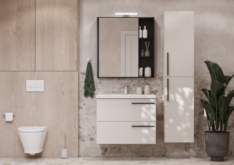 

Акватон Шкаф с зеркалом для ванной Амели 80 1A262602AE820