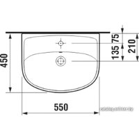 Умывальник Jika Lyra Plus 55x45 (без отв. под смеситель) [8.1338.2.000.109.1]