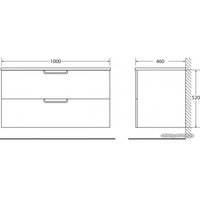  BelBagno Тумба под умывальник Leticia BB1000DDAC/MO (menta opaco)