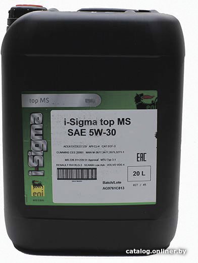 Моторное масло Eni i-Sigma top MS 5W-30 20л