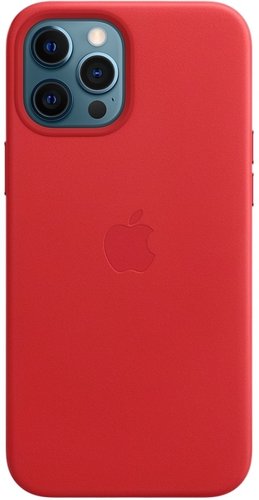 Чехол для телефона Apple MagSafe Leather Case для iPhone 12 Pro Max (алый)