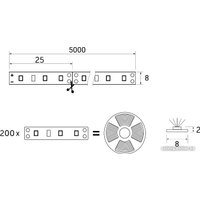Светодиодная лента AKS Двухцветная 9.6 W/m (5м, теплый-холодный белый)