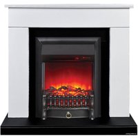 Каминокомплект Smolcom Detroit STD-ASP Fobos-S LUX BL LT (бьянко белый/черный)