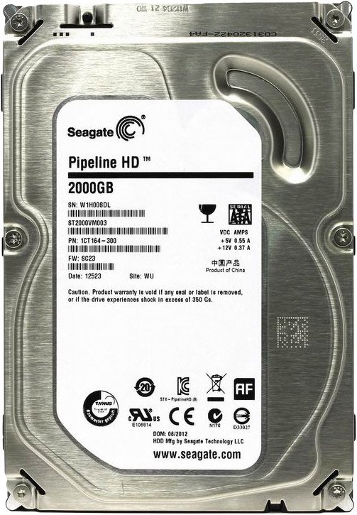 

Жесткий диск Seagate Pipeline HD 2TB (ST2000VM003)