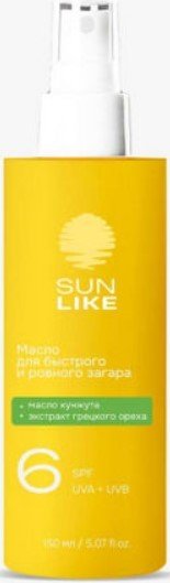 

Масло для загара Sun Like Для быстрого и ровного загара SPF6 (150 мл)