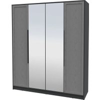 Шкаф распашной Интерлиния Концепт Тренд КТ-Ш4(з) (антрацит/дуб серый)