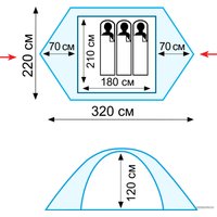 Треккинговая палатка TRAMP Scout 3 v2
