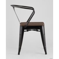 Стул с подлокотниками Stool Group Tolix ARM wood c подлокотниками (черный)