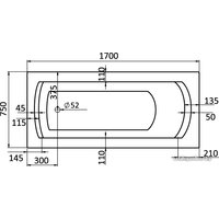 Ванна Santek Монако XL 170x75 (с каркасом и экраном)