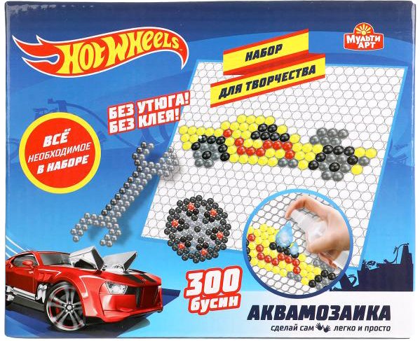 

Набор для создания поделок/игрушек MultiArt Аквамозаика Хот Вилс AB300-HW2