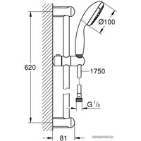 Душевой гарнитур  Grohe Tempesta 100 27644001