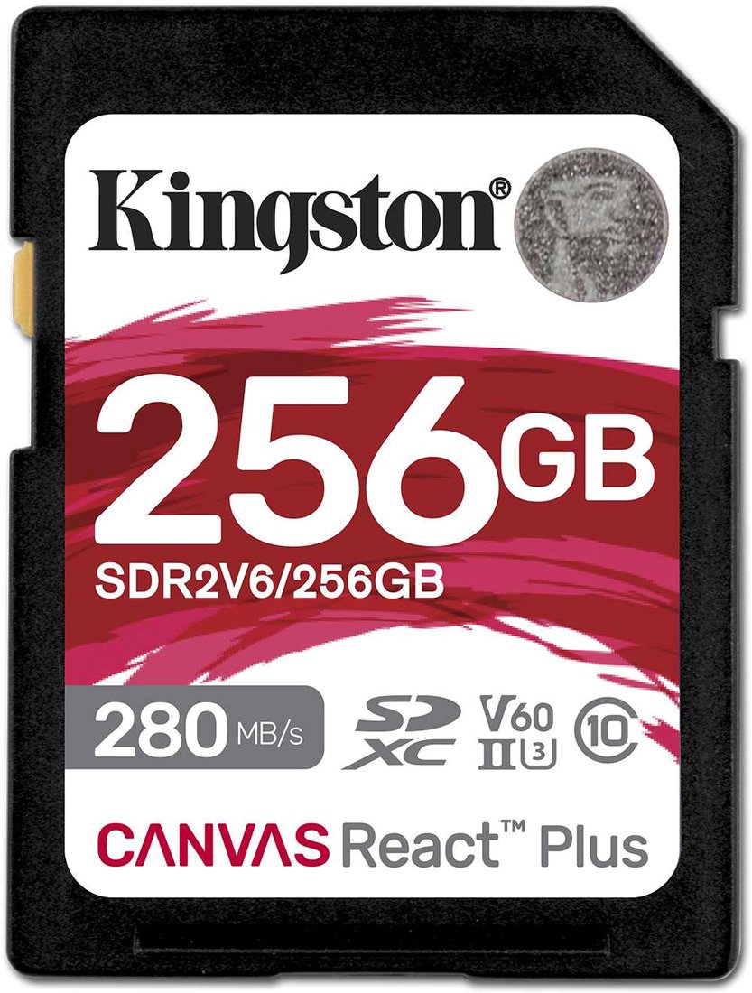 

Карта памяти Kingston Canvas React Plus V60 SDXC 256GB