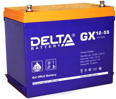 

Аккумулятор для ИБП Delta GX 12-55 (12В/55 А·ч)