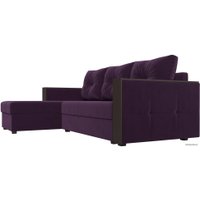 Угловой диван Лига диванов Валенсия Лайт левый (велюр, фиолетовый)
