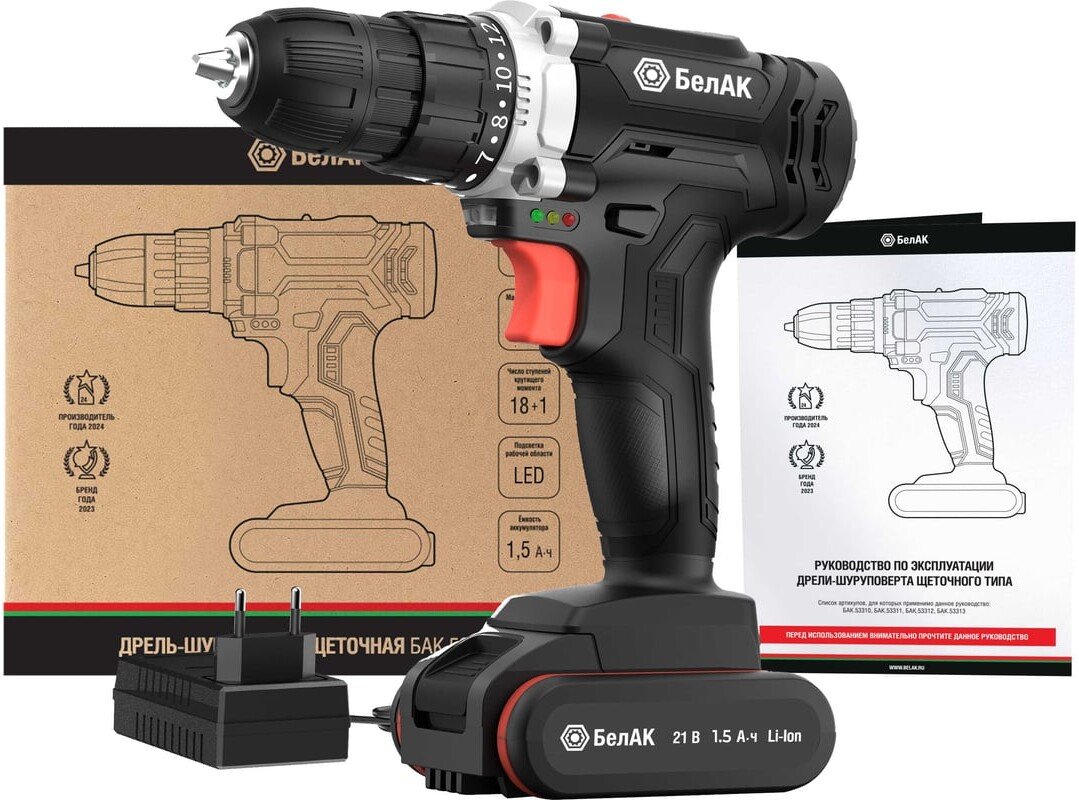 

Дрель-шуруповерт БелАК БАК.53310 (с 1-им АКБ)