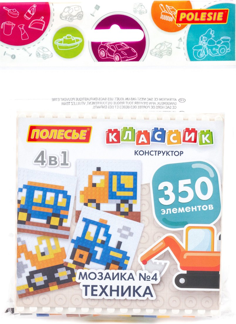 

Конструктор Полесье Классик Мозаика №4 техника 67507 (350эл)