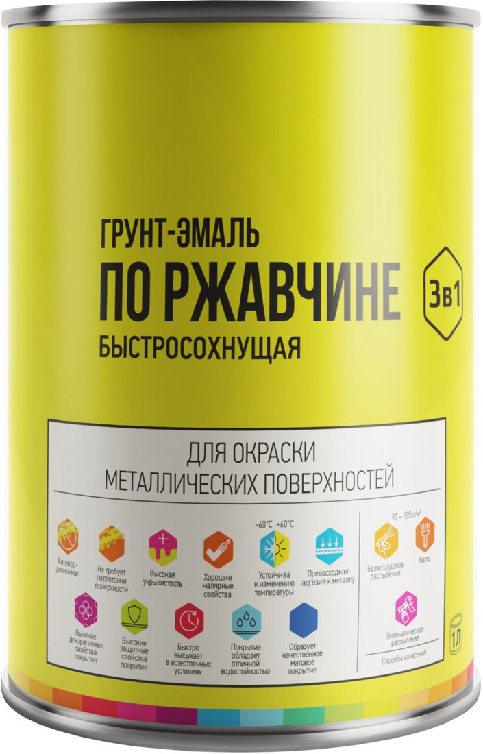 

Грунтовка LIDA Грунт-эмаль по ржавчине (1кг, черный)