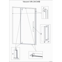 Душевая дверь Veconi VN40B-110-01-C1