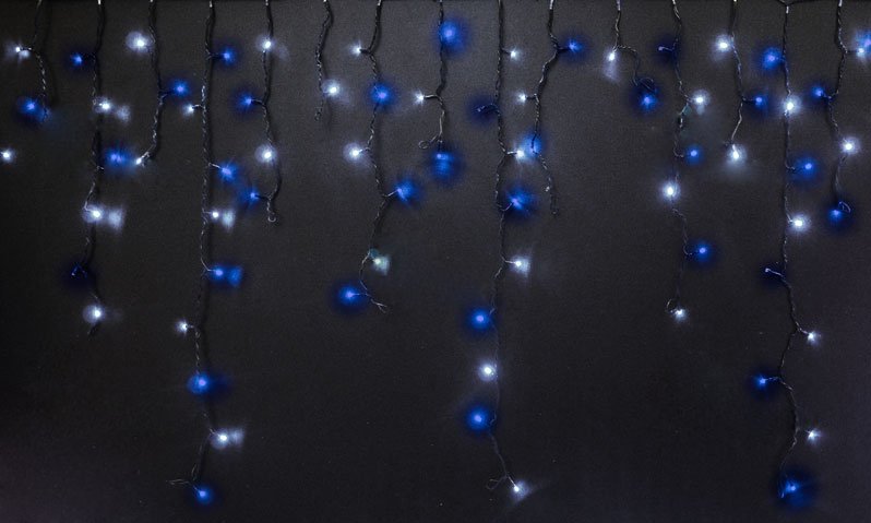

Гирлянда бахрома Rich Led Мерцающая прозрачный провод RL-i3x0.9F-T/BW 3x0.9м (сине-белый)