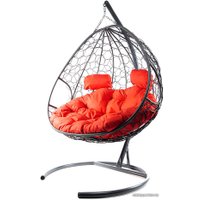 Подвесное кресло M-Group Для двоих 11450306 (серый ротанг/красная подушка)