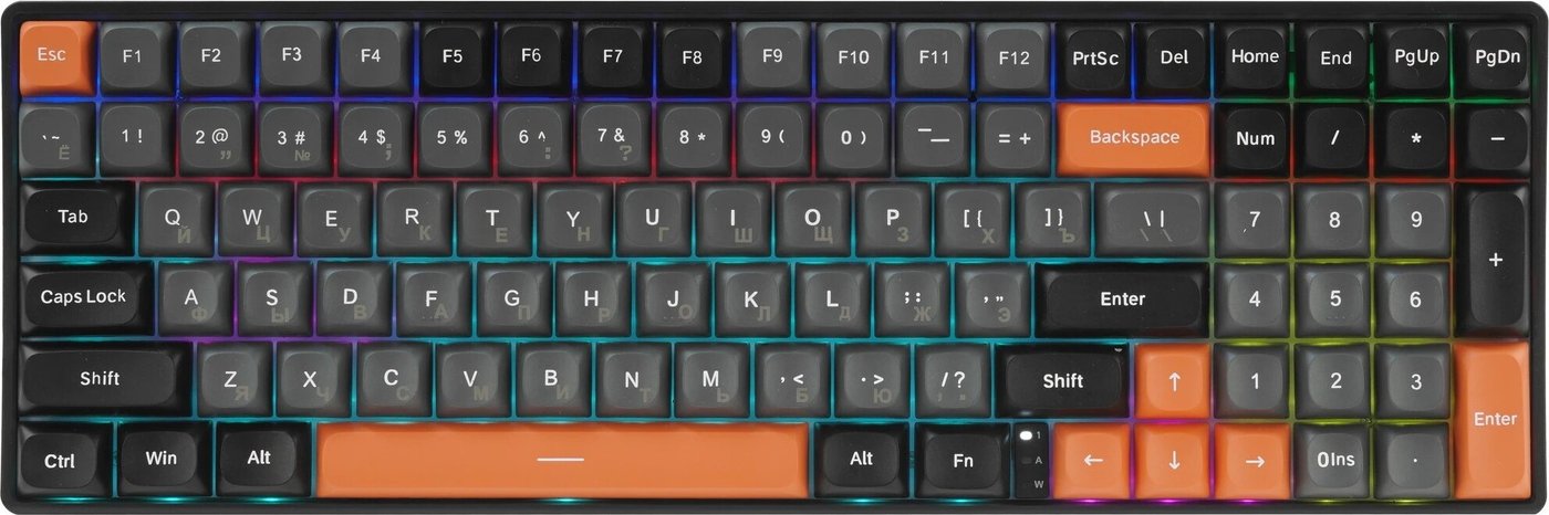 

Клавиатура AULA S100 (черный/серый/оранжевый, Blue Switch)