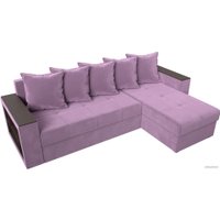 Угловой диван Лига диванов Дубай лайт правый 114167 (микровельвет сиреневый)