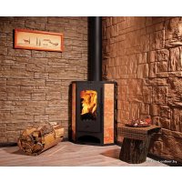 Свободностоящая печь-камин ЭкоКамин Бавария угловая с плитой (ПКУП 123)