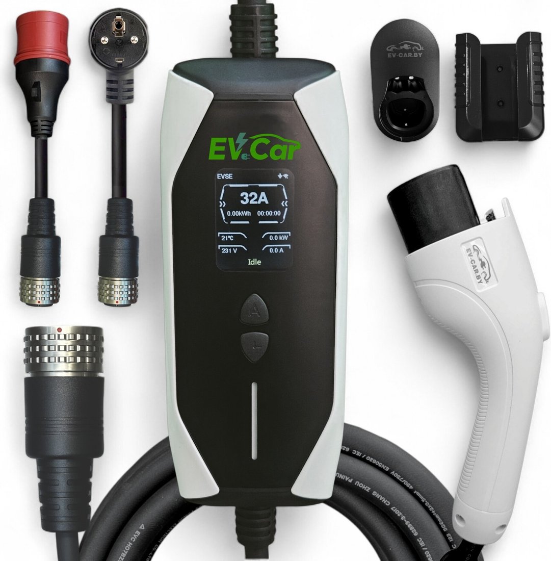 

Зарядная станция EVCar GB/T B3 6-32A Wi-Fi (7кВт, 1 фаза, сменные вилки)