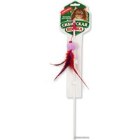 Игрушка для кошек Сибирская кошка Удочка-дразнилка Шарик с перьями и погремушкой (цвет в ассортименте)