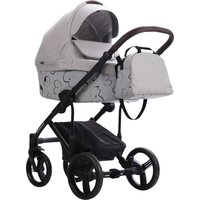 Универсальная коляска BEBETTO Magnum Light Se Pro 2в1 (06, светло-серая кожа, черная рама)
