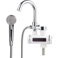 Проточный электрический водонагреватель кран+душ Unipump BEF-001-03 с дисплеем и душевой лейкой