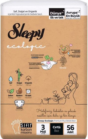

Подгузники Sleepy Ecologic 2X Jumbo Midi (56 шт)
