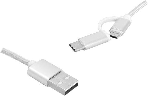 

Кабель Lexton LX8459 USB Type-A - USB Type-C/microUSB (1 м, серый)