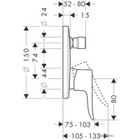 Смеситель без скрытого механизма Hansgrohe Metris 31493000