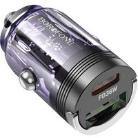 Автомобильное зарядное Borofone BZ26A PD36W+QC3.0 (фиолетовый) в Бресте