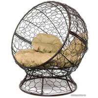 Кресло M-Group Апельсин 11520201 (коричневый ротанг/бежевая подушка)