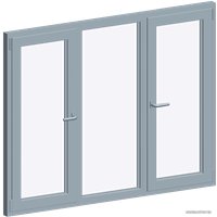 Окно ПВХ Salamander Streamline 2080x1430 П/О+Г+П/О СП2Э