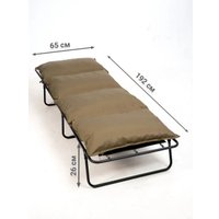Раскладушка MishLex 192x65 см + тюфяк (хаки)
