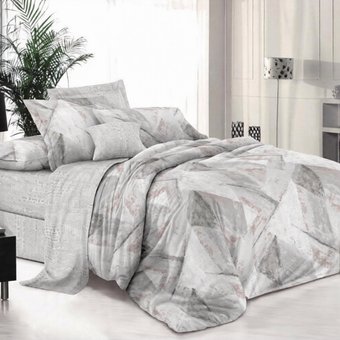 1.5-спальный комплект постельного белья Luxsonia Фреска Поплин 1.5сп 70x70 Эф220 (на резинке)