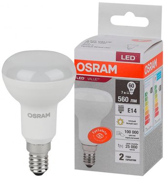 Светодиодная лампочка Osram E14 7Вт 3000 К LVR60