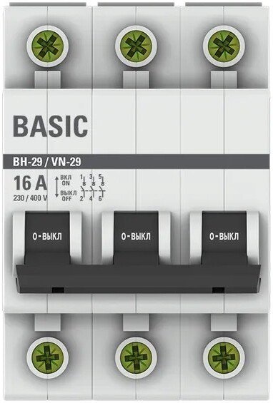 Выключатель нагрузки EKF Basic 3P 16А ВН-29 SL29-3-16-bas