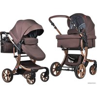 Универсальная коляска Aimile Original New (2 в 1, шоколадный, золотистая рама)